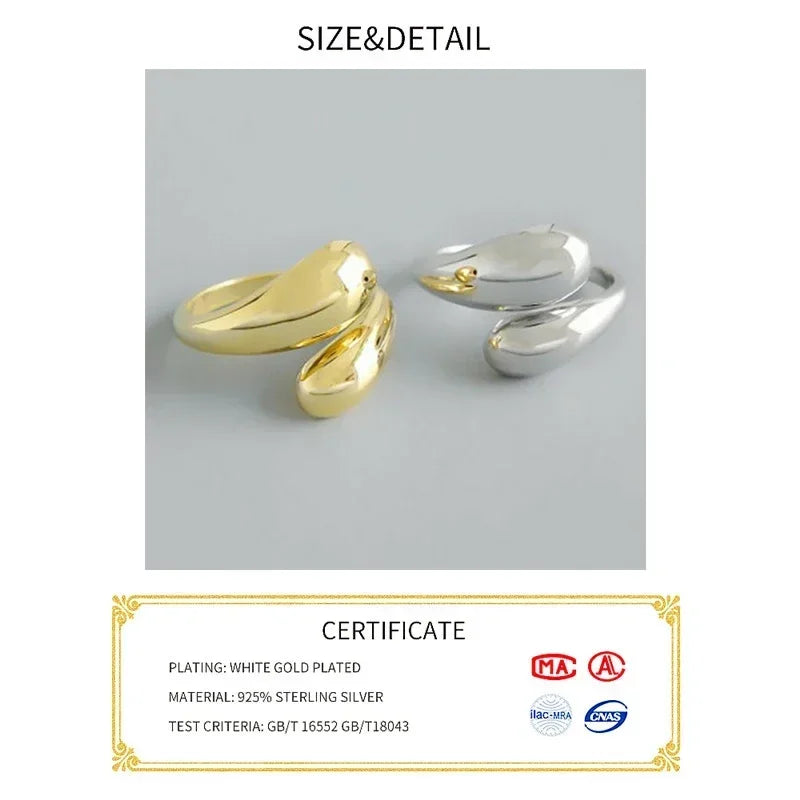 Gold Silver Color Open Ring