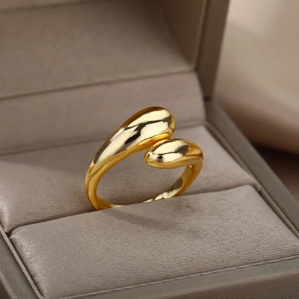 Gold Silver Color Open Ring