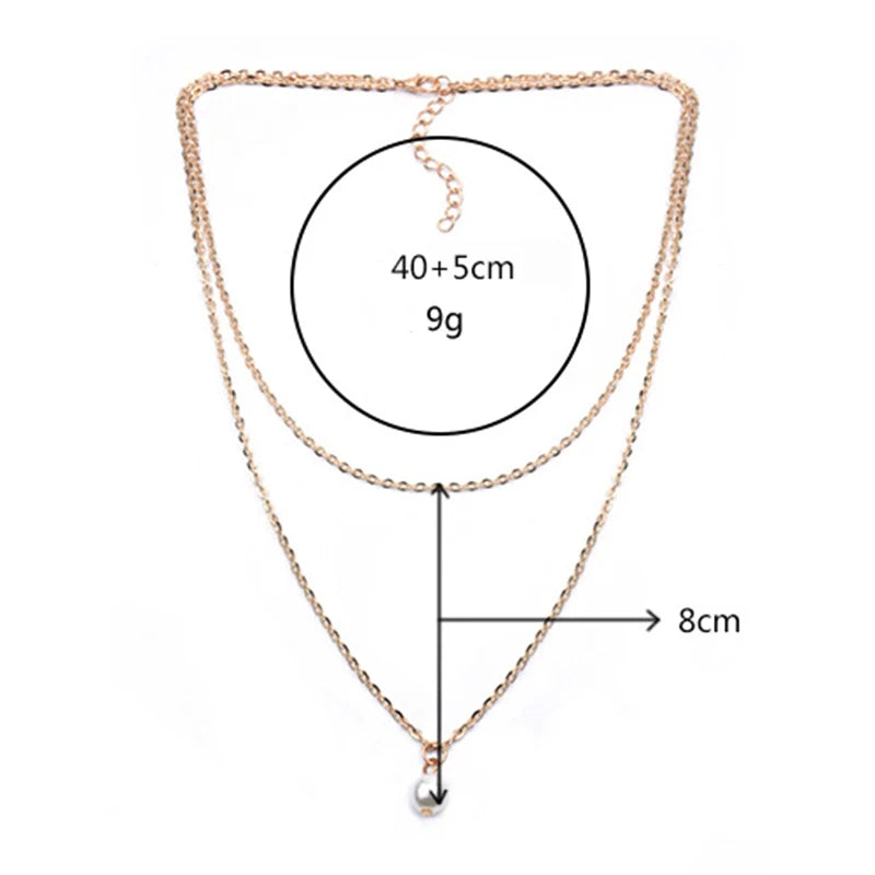 Sweet Simple Double Layer Pearl Collarbone Necklace