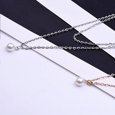 Sweet Simple Double Layer Pearl Collarbone Necklace