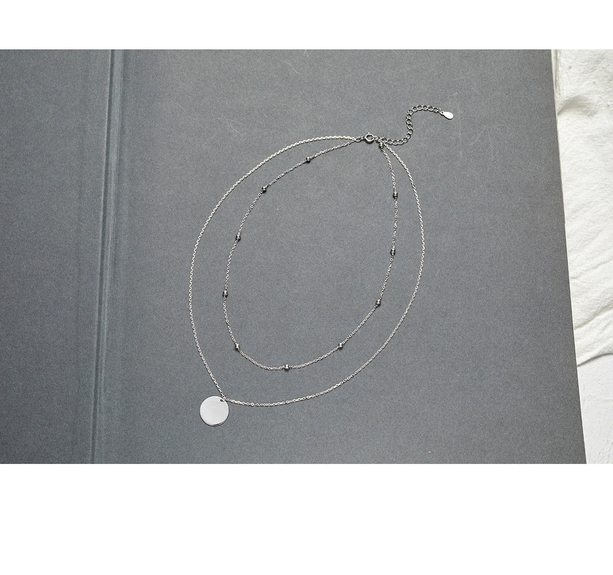 Double Layer Round Disc Necklace