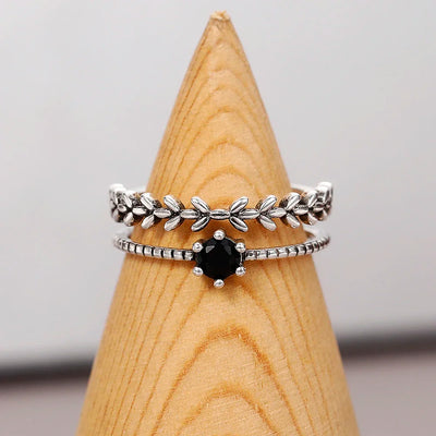 Adjustable Special-interest Black Stone Ring