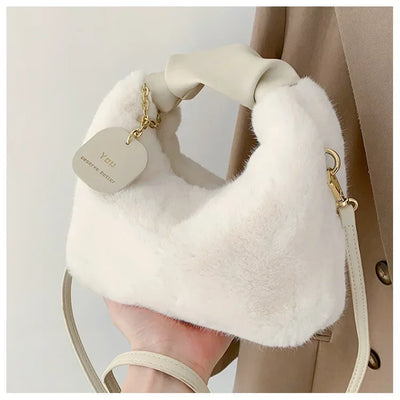 Women Faux Fur Plush Handbags