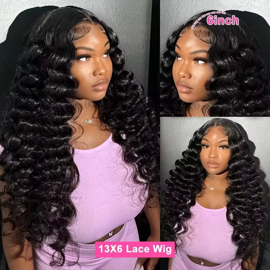 13x6 Brazilian Water Deep Wave Curly Wigs
