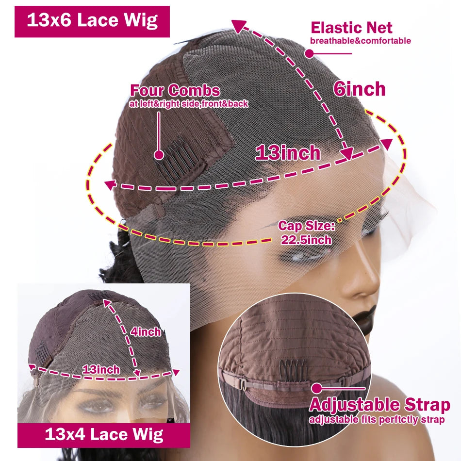 13x6 Brazilian Water Deep Wave Curly Wigs