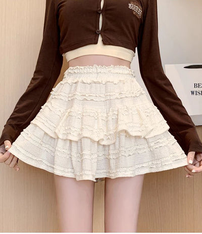 Sweet Cute Lace Mini Skirt