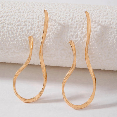 Exaggerated Irregular Lines Big Dangle Earrings