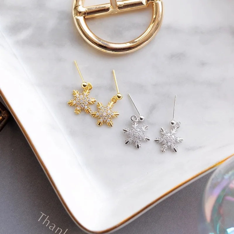 Bow Knot Snowflakes Drop Earring