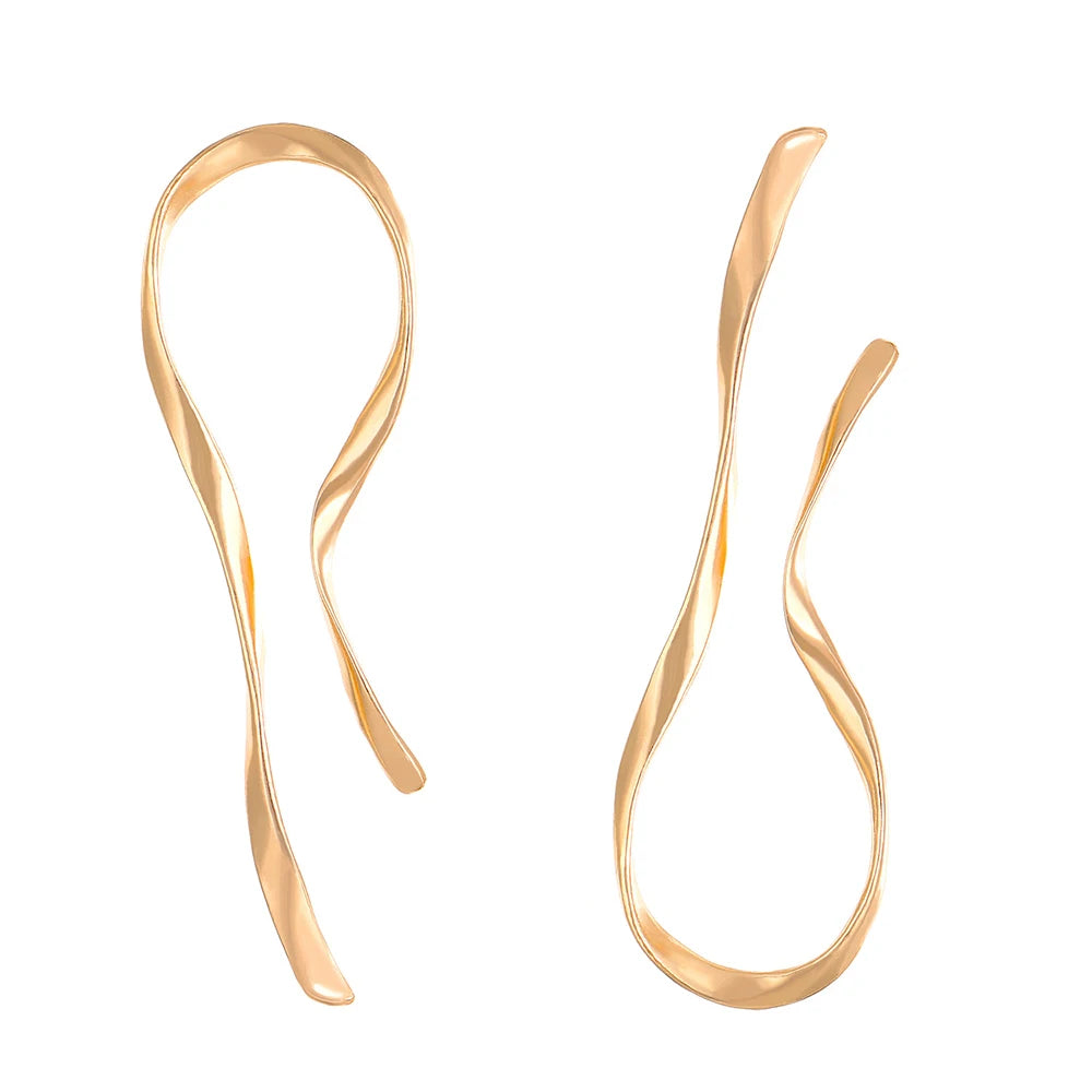 Exaggerated Irregular Lines Big Dangle Earrings