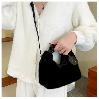 Women Faux Fur Plush Handbags