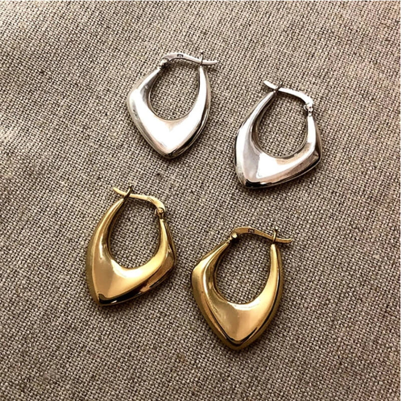 Geometric Metal Hoop Earrings