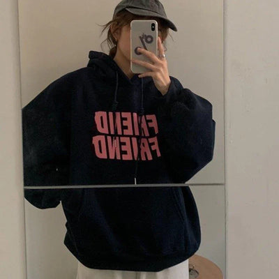 Letter Printed Hooded Sweatshirts