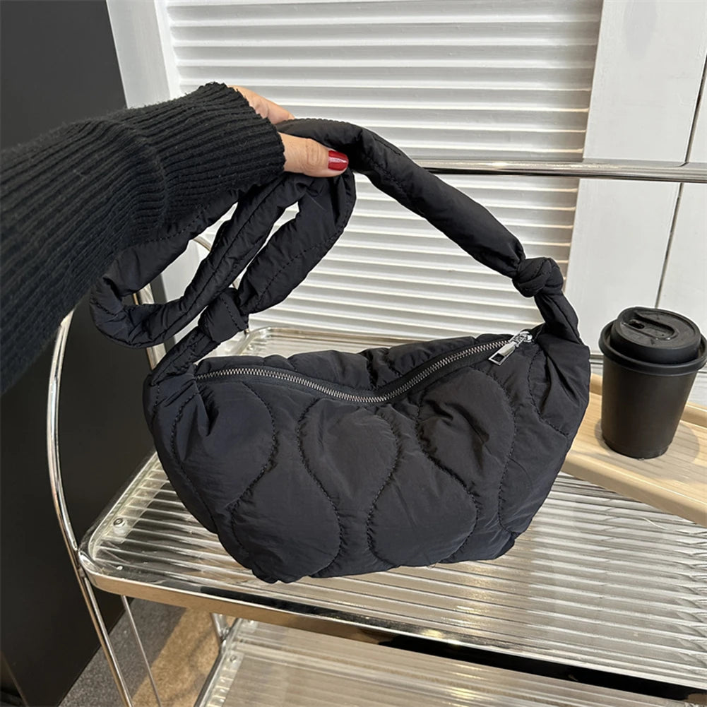 Soft Down Cotton Padded Tote Handbag