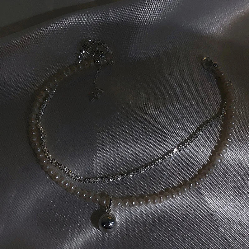 Double Chain Freshwater Pearl Layer Bracelet