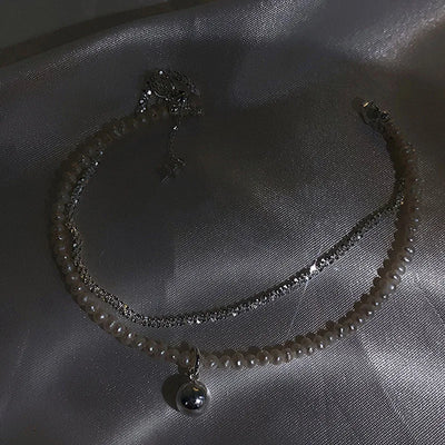 Double Chain Freshwater Pearl Layer Bracelet