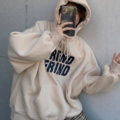 Letter Printed Hooded Sweatshirts