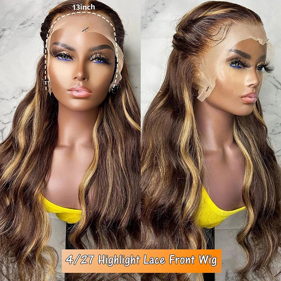 Highlight Human Hair Blonde Body Wave Wig