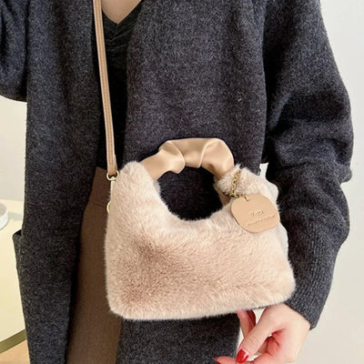 Women Faux Fur Plush Handbags