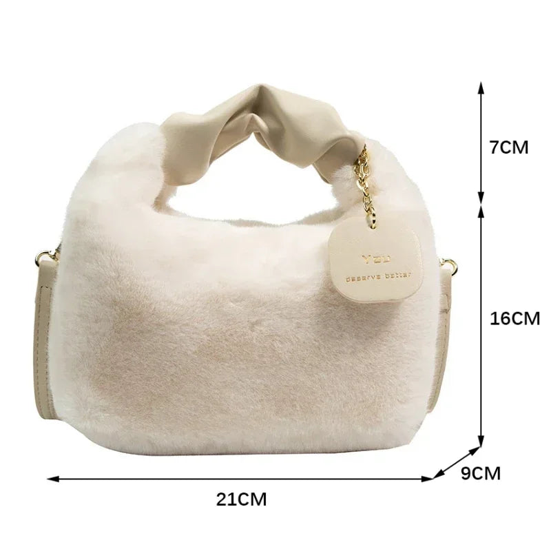 Women Faux Fur Plush Handbags