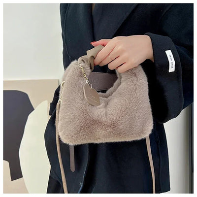 Women Faux Fur Plush Handbags