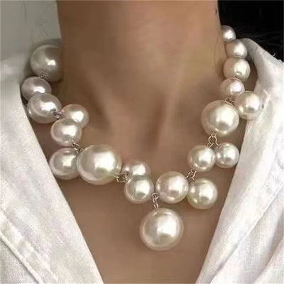 Vintage Hyperbole Double Layer Pearl Choker Necklace