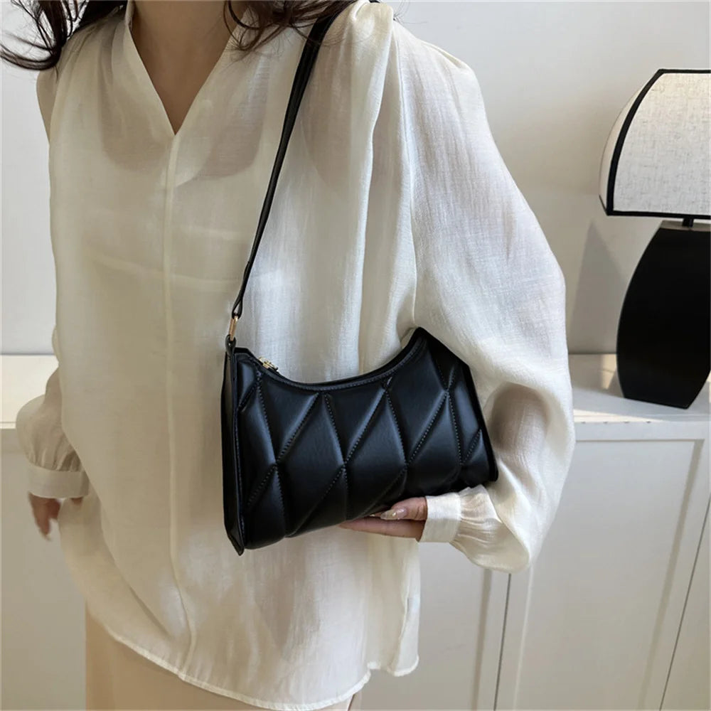 Black PU Leather Shoulder Bag