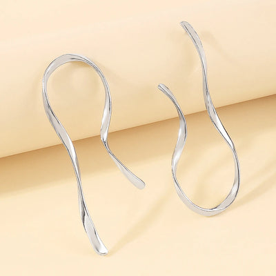 Exaggerated Irregular Lines Big Dangle Earrings