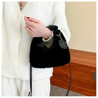 Women Faux Fur Plush Handbags