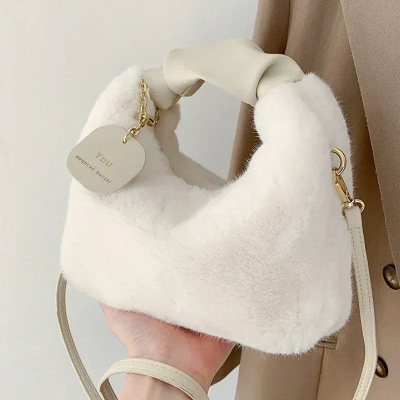 Women Faux Fur Plush Handbags