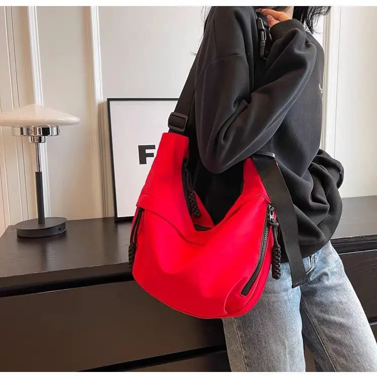 Solid Casual Zipper Women's Bags