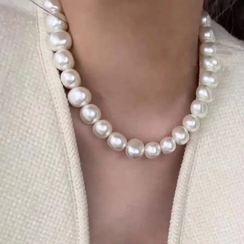 Vintage Hyperbole Double Layer Pearl Choker Necklace