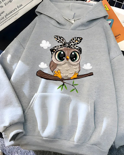 Oversized Cartoon Print Hoodies