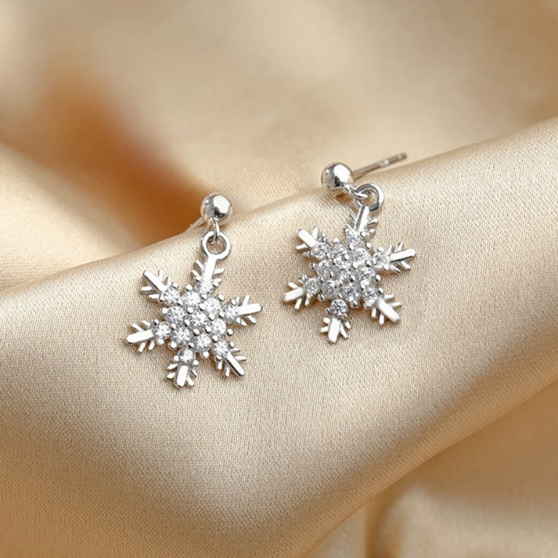 Bow Knot Snowflakes Drop Earring