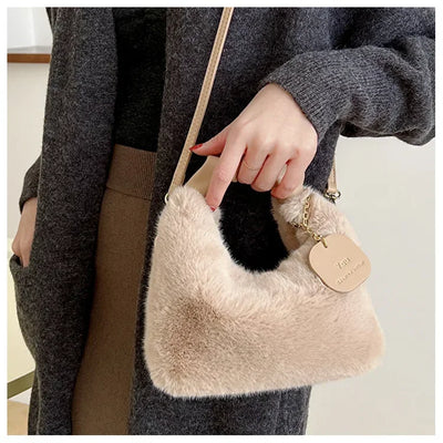 Women Faux Fur Plush Handbags