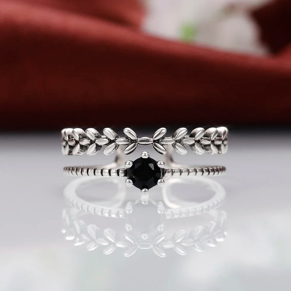 Adjustable Special-interest Black Stone Ring