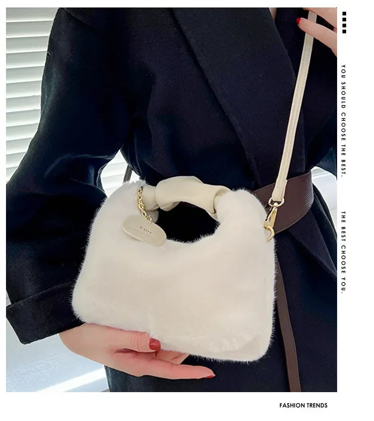 Women Faux Fur Plush Handbags