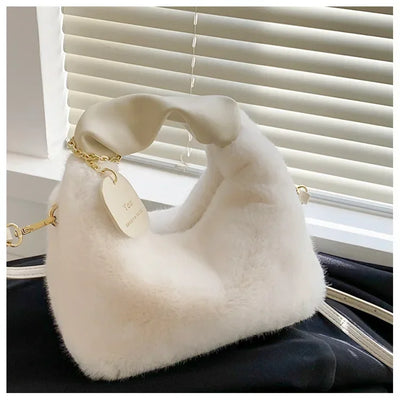 Women Faux Fur Plush Handbags