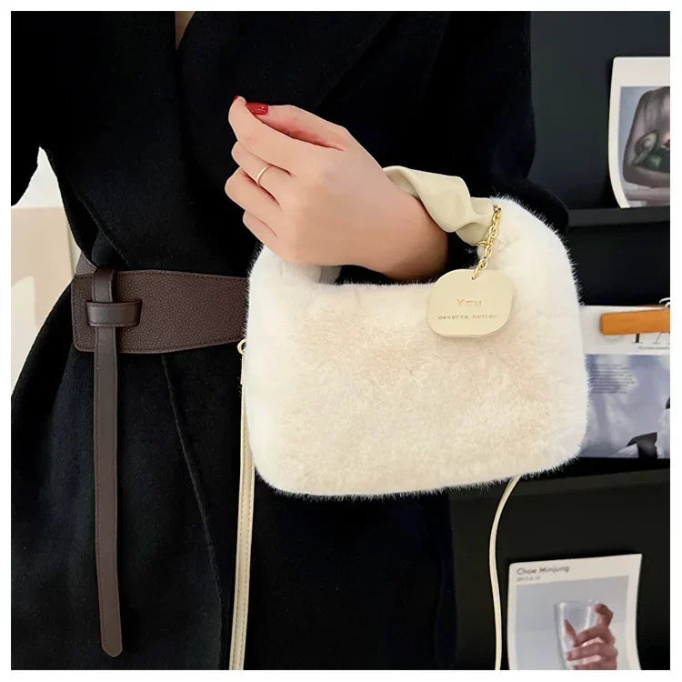 Women Faux Fur Plush Handbags