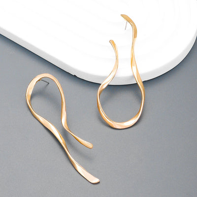 Exaggerated Irregular Lines Big Dangle Earrings