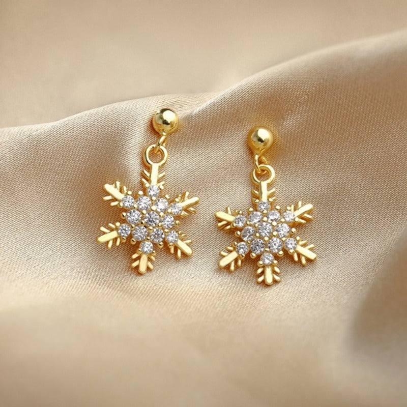 Bow Knot Snowflakes Drop Earring