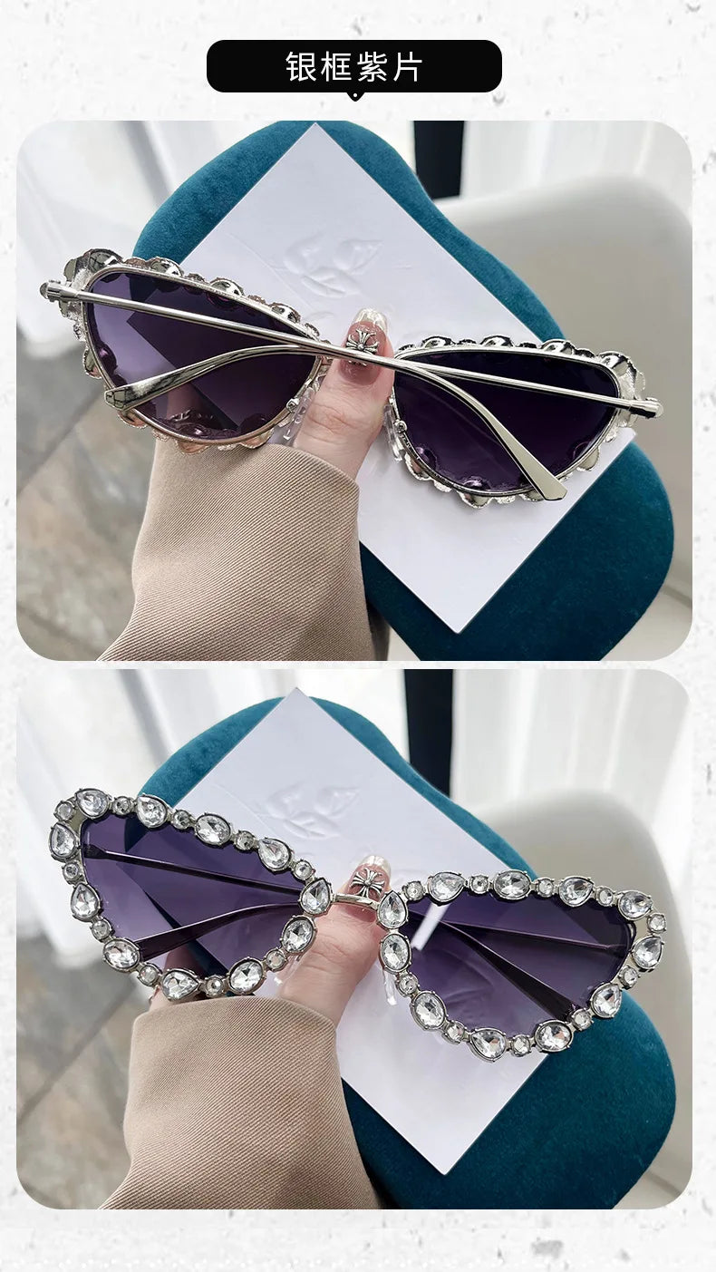 Cat-eye Rhinestone Sunglasses