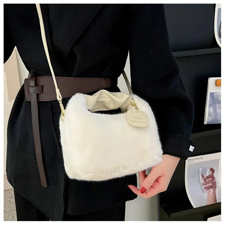 Women Faux Fur Plush Handbags