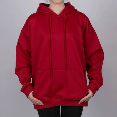 Autumn/Winter Fleece-Lined Hooded Sweatshirt