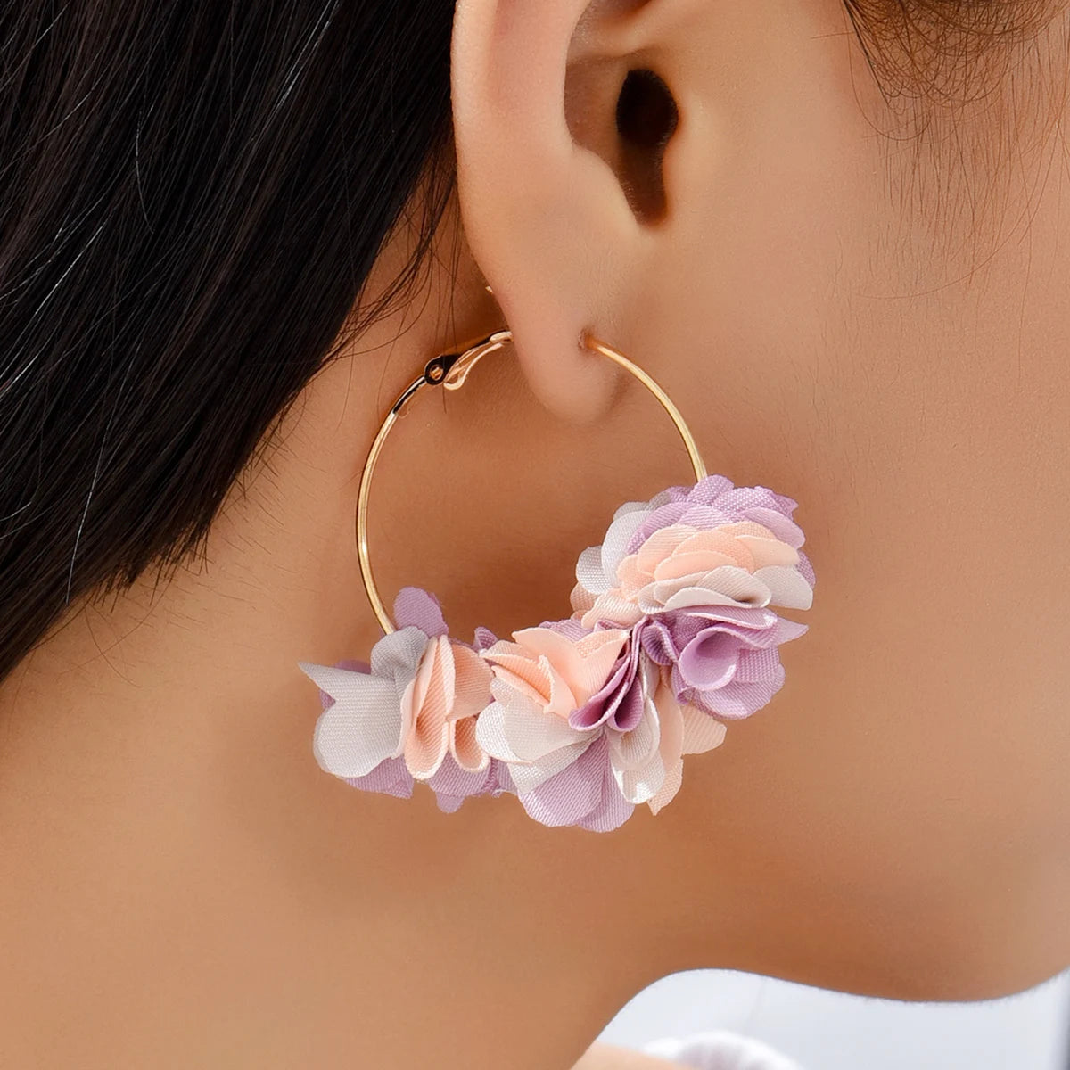 Bohemia Fashion Fabric Flower Earring