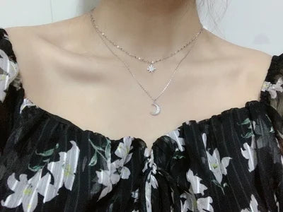 Star Chain Layer Moon Clavicle Necklace