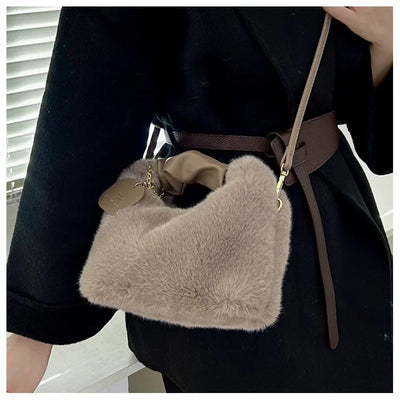 Ruched Handle Small Lady Shoulder Crossbody Bag