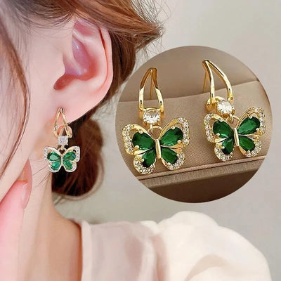 Bow Crystal Drop Earrings