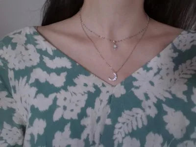 Star Chain Layer Moon Clavicle Necklace