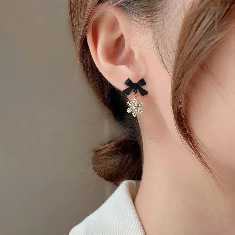 Bow Knot Snowflakes Drop Earring