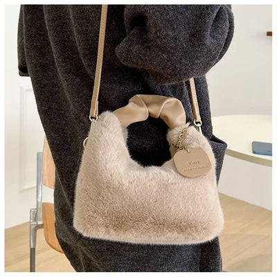 Women Faux Fur Plush Handbags